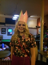 Birthday girl with the crown I made (proud)!